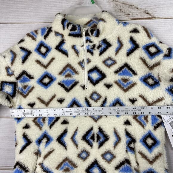 MARIKA Sweater Women S Aztec Geo Print Sherpa Fleece 1/4 Zip Pullover Active NWT - Picture 5 of 9